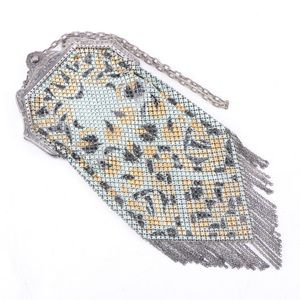 Circa 1920s Vintage Mandalian Enameled Mesh Handbag